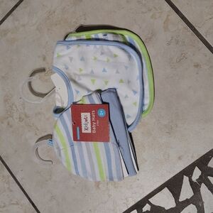 Kidgets Baby Bibs - Blue, Green, and White
